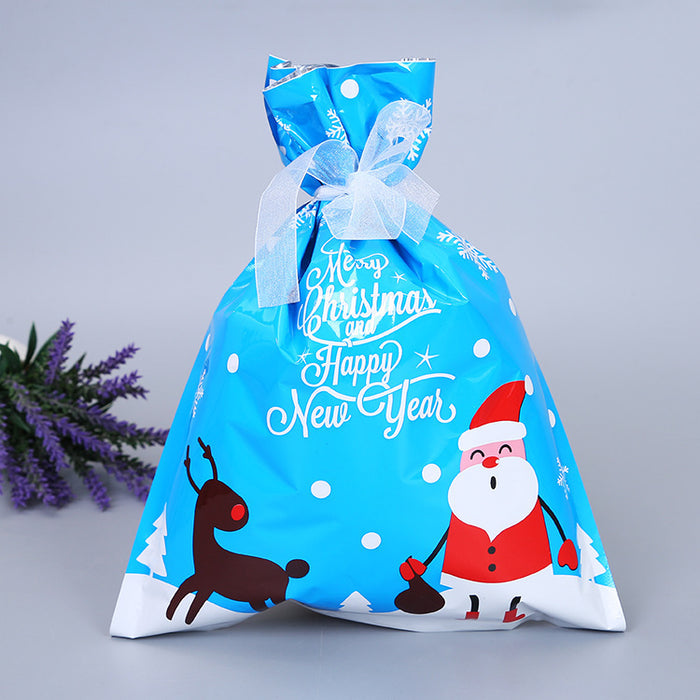 Bolsa de regalo al por mayor plástico de Navidad Bolsa de dulces con cordón MOQ≥2 JDC-GB-ShenaO002