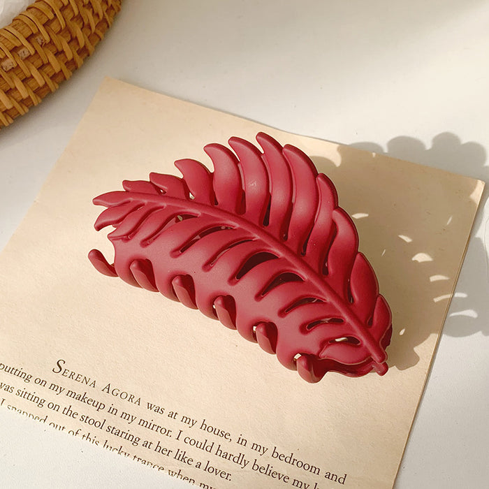 Wholesale Hair Clips Plastic Leaf Frosted JDC-HC-TQL001