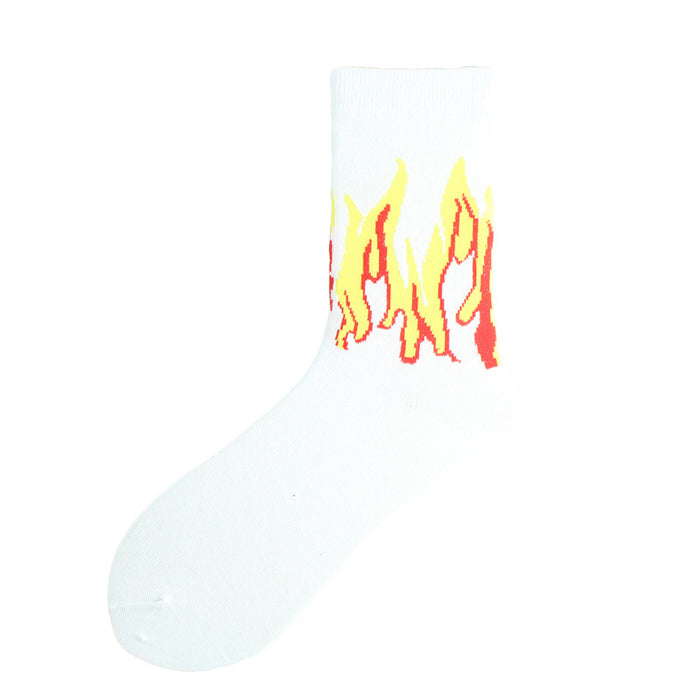 Wholesale Sock Cotton Trend Harajuku Style Flame Mid Tube Hip Hop Skateboard JDC-SK-XiF001