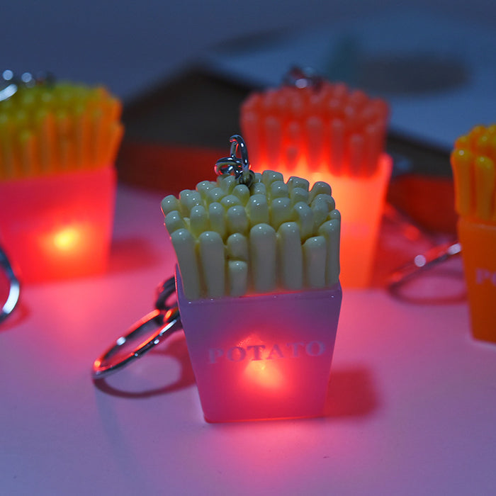Wholesale Keychains Resin Cute Lighted Popcorn Fries JDC-KC-JXi015