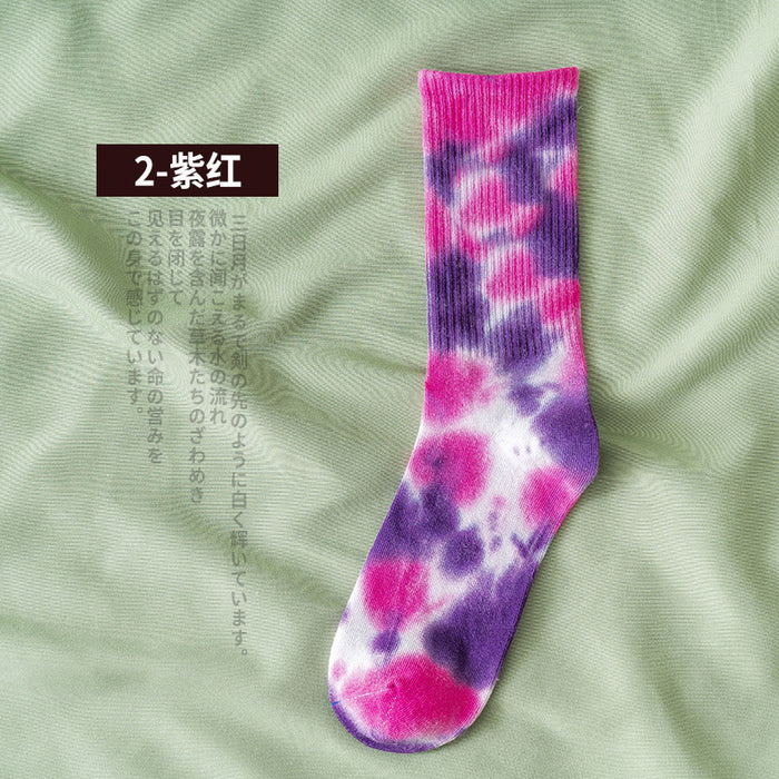 Wholesale Sock Cotton Mid Tube Tie Dye Sweat Absorbent Street Trend JDC-SK-JSD011