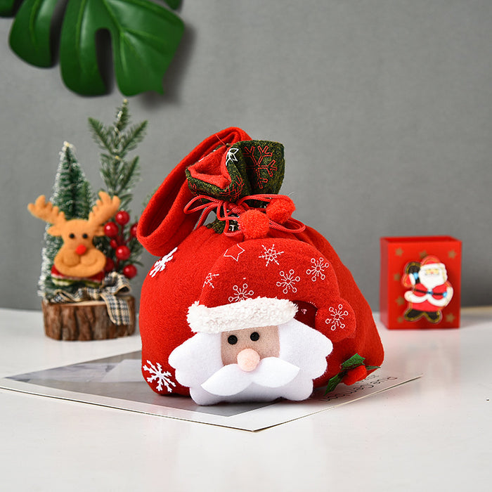 Decorativo al por mayor navidad lindas bolsas de dulces de muñecas 3d jdc-dcn-gangl008