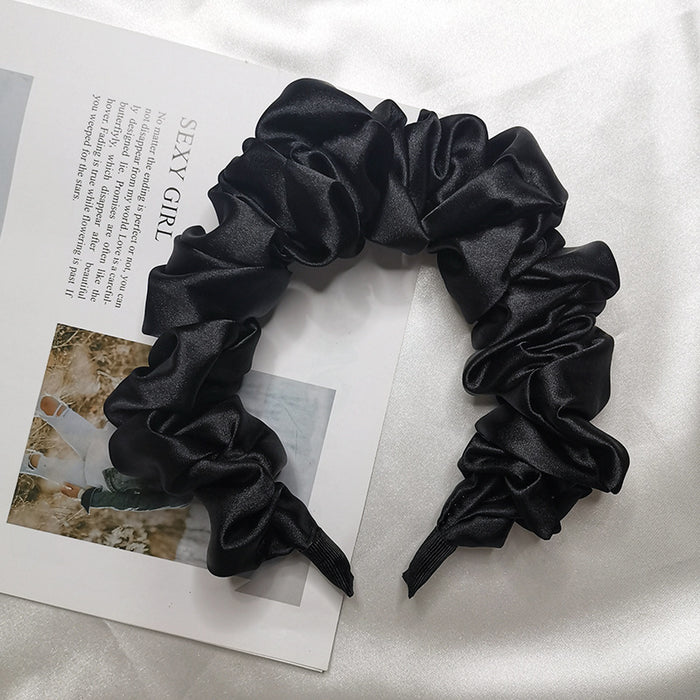 Wholesale Simulated Silk Solid Color Bubble Fold Thin Hairband JDC-HD-Lizhen002