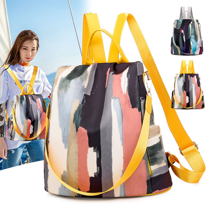 Wholesale Backpack Oxford Cloth Art Watercolor Lightweight JDC-BP-Jinhang005