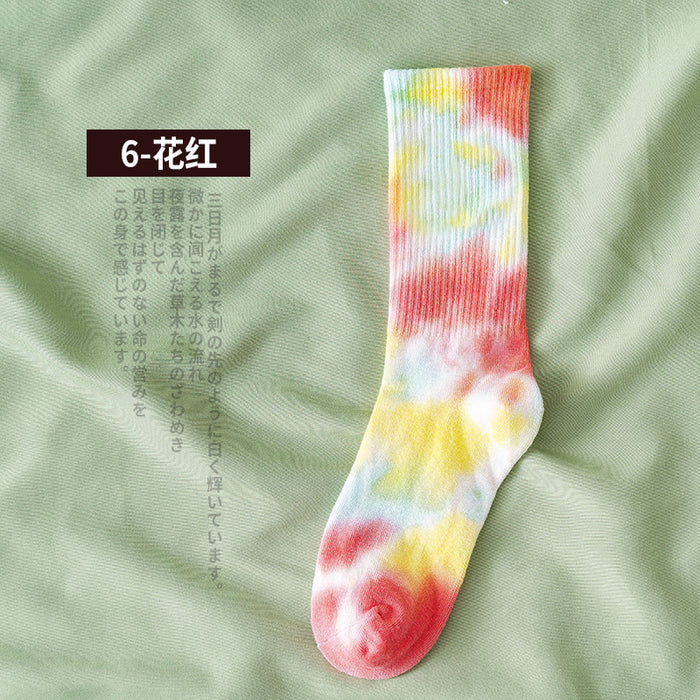Wholesale Sock Cotton Mid Tube Tie Dye Sweat Absorbent Street Trend JDC-SK-JSD011
