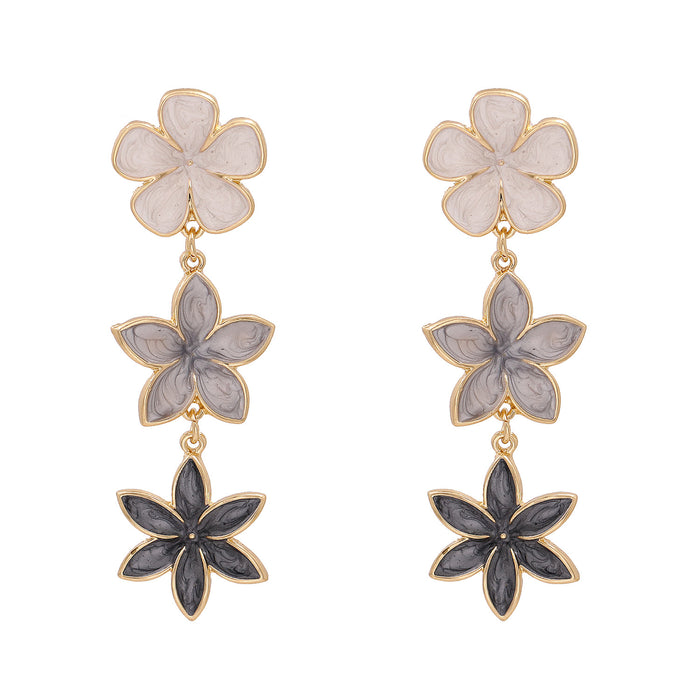 Wholesale exaggerated personality earrings gradient petals  JDC-ES-LIUM051