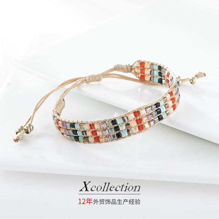 Wholesale Bracelet Crystal Mixed Color Hand Braided Bracelet JDC-BT-XLH007