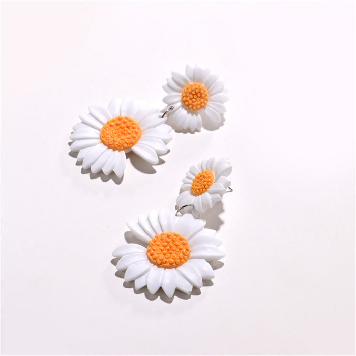 Wholesale plastic daisy earrings MOQ≥2 JDC-ES-GANL027