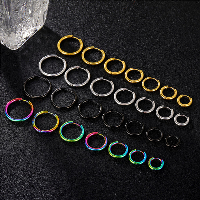 Wholesale Stainless Steel Coil Earrings Curved Glossy MOQ≥2  JDC-ES-qiany001