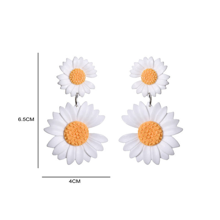 Wholesale plastic daisy earrings MOQ≥2 JDC-ES-GANL027