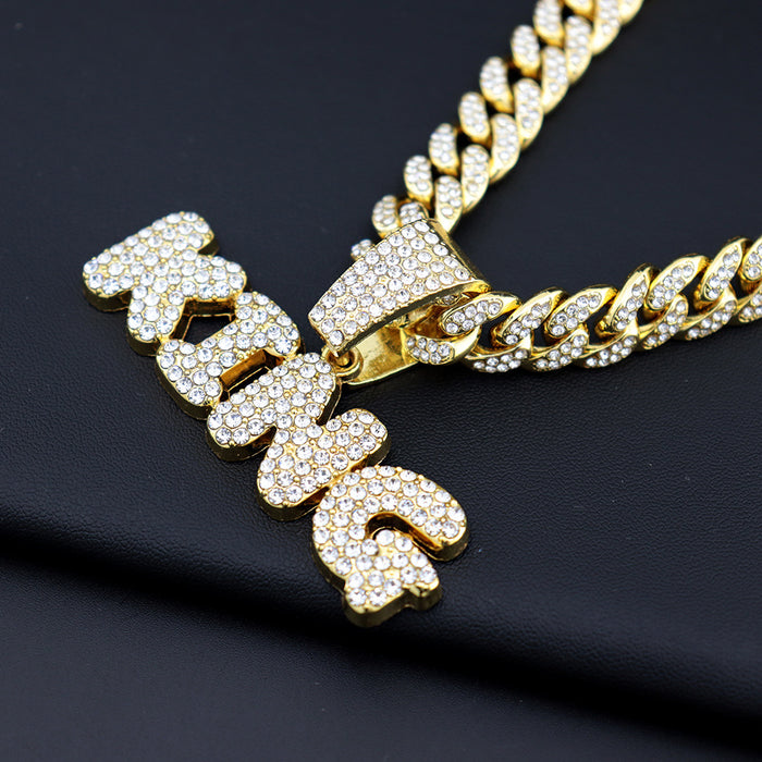 Wholesale Necklaces Alloy Trendy Hip Hop Exaggerated KING Letters JDC-NE-Haojie007