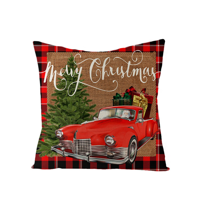 Wholesale Pillowcase Christmas Plaid Linen JDC-PW-Jinze011