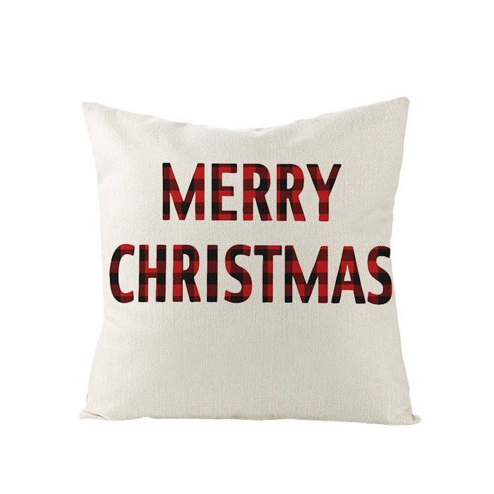 Wholesale Pillowcase Christmas Plaid Linen JDC-PW-Jinze011