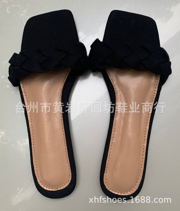 Wholesale Summer Plus Size Flat Twist Ladies Slippers JDC-SD-Qianh010