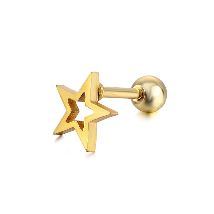 Wholesale Stainless Steel Pentagram Triangle Stud Earrings JDC-ES-Qiany014
