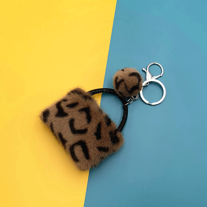 Jewelry WholesaleWholesale leopard print bag coat hair ball keychain JDC-KC-KaiY003 Keychains 凯月 %variant_option1% %variant_option2% %variant_option3%  Factory Price JoyasDeChina Joyas De China