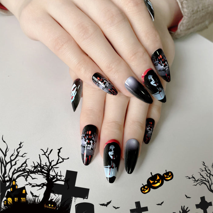 Piezas de uñas al por mayor Halloween Matches de uñas 24 piezas JDC-NS-ANM003