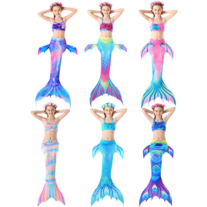 Treso de tres piezas Mermaid Swimsuit Kids Swimwear Bikini JDC-SW-MANT003