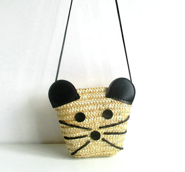 Wholesale cartoon straw bag little mouse kawaii bag JDC-SD-DeR002