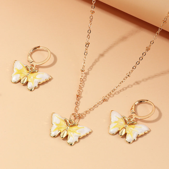 Collar de pendientes de mariposa fresca al por mayor Ins Ins Butterfly Set JDC-Ne-NZ335