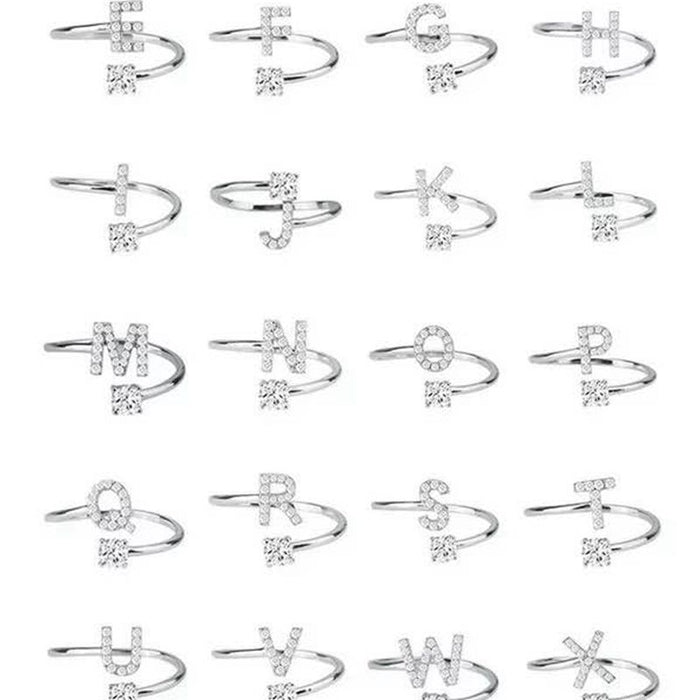 Jewelry WholesaleWholesale 26 letter opening diamond ring JDC-RS-NS007 Rings 尼森 %variant_option1% %variant_option2% %variant_option3%  Factory Price JoyasDeChina Joyas De China
