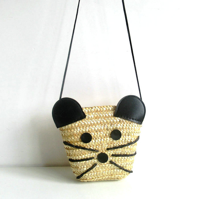 Wholesale cartoon straw bag little mouse kawaii bag JDC-SD-DeR002