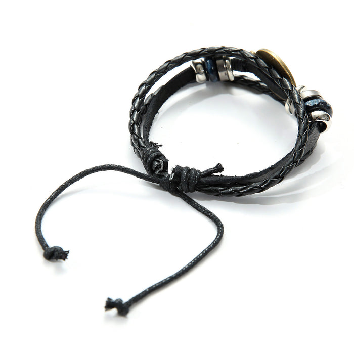 Bracelet en cuir en gros bracelet à main tressée JDC-BT-Songx008