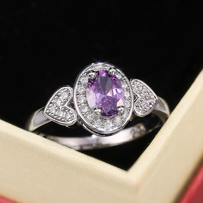 Wholesale Ring Copper Zircon Vintage Purple MOQ≥2 JDC-PREMCAOS-RS-020