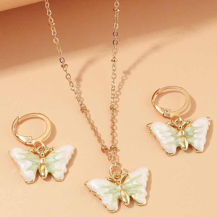 Jewelry WholesaleWholesale small fresh butterfly earring necklace ins wind popular butterfly set JDC-NE-NZ335 Necklaces 奈珠 %variant_option1% %variant_option2% %variant_option3%  Factory Price JoyasDeChina Joyas De China