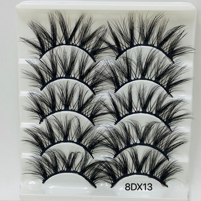 Wholesale 20mm Mink Multi-Layer Thick Eyelashes 5 Pairs Pack JDC-EY-MYan001
