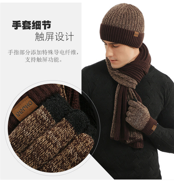 Wholesale Scarf Acrylic Warm Knit Hat Gloves 3 Piece Set JDC-SF-Qimi004