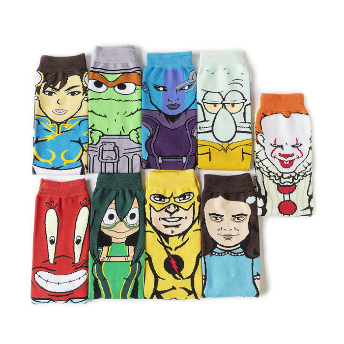 Wholesale socks cartoon medium and long tube skateboard personality socks (M) JDC-SK-HuiHe008