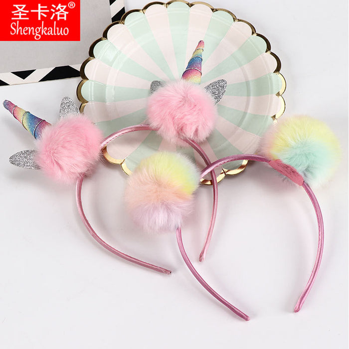 Tarra de cabeza de cabeza al por mayor Halloween Christmas Headwear unicornio Cat Ears Moq≥2 JDC-HD-PRY005