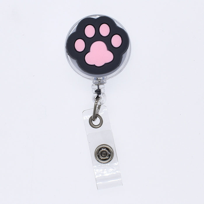 Wholesale cute cat paw chest badge retractable buckle cartoon certificate buckle MOQ≥2 JDC-KC-FuR001