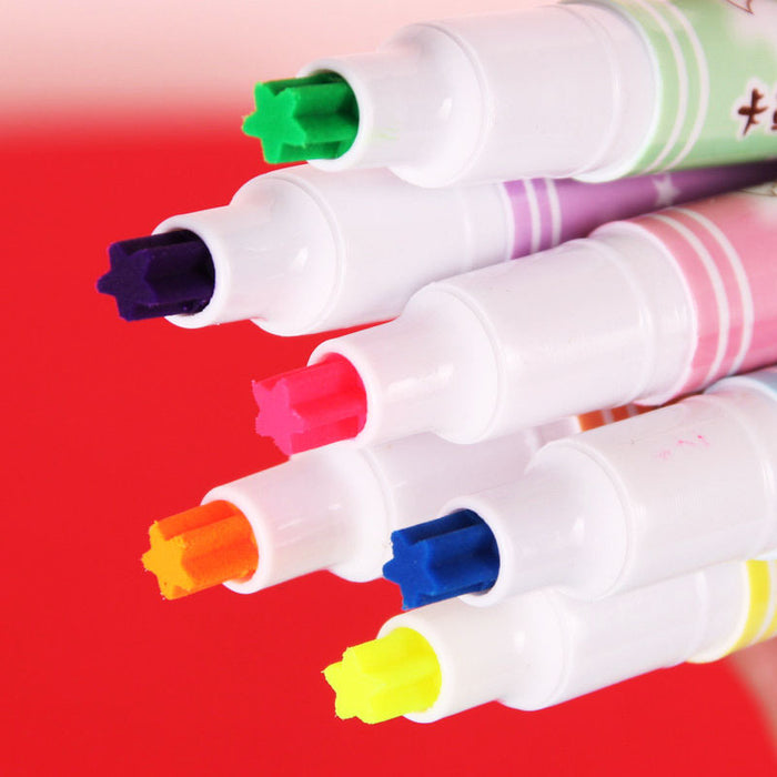 Wholesale Highlighter Color Plastic 6 Colors/Set MOQ≥2 JDC-BP-CXL001