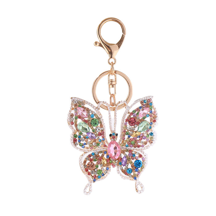 Wholesale Color Diamond Keychain Pendant Butterfly MOQ≥2 JDC-KC-ChaoK019