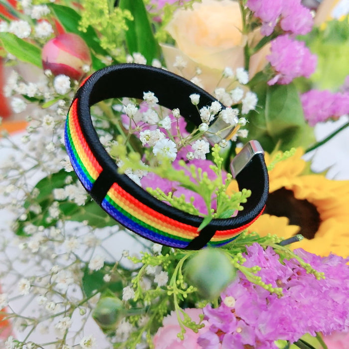 Wholesale LGBT same -sex gay six -color line weaving rainbow bracelet JDC-BT-GuangG002