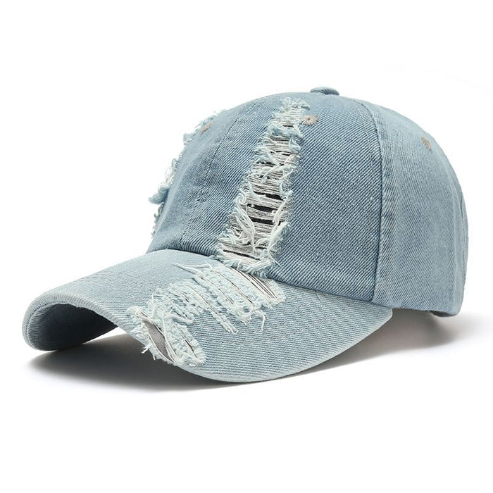 Wholesale Hat Denim Sunscreen Ripped Baseball Cap JDC-FH-GSYH214