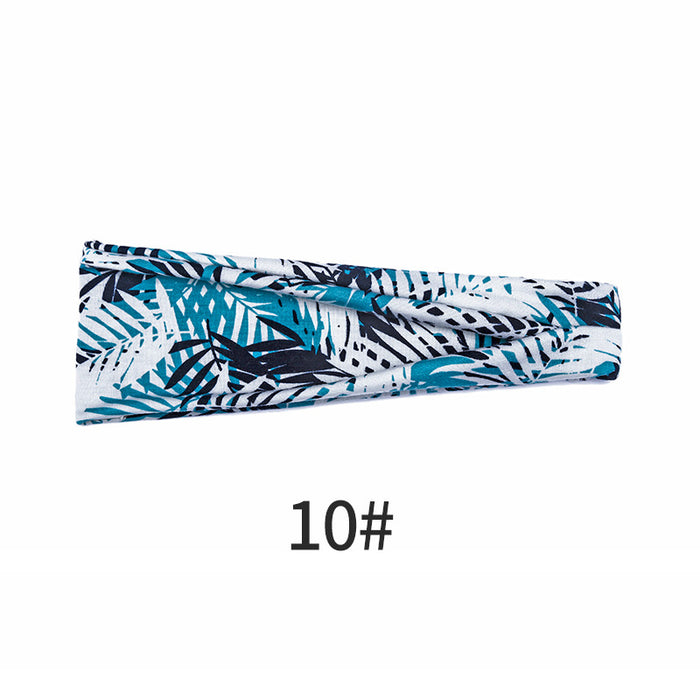Wholesale head with yoga hair with running fitness sweat absorption with printed head scarf MOQ≥2 JDC-HD-KouX002