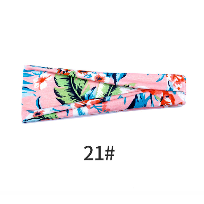 Wholesale head with yoga hair with running fitness sweat absorption with printed head scarf MOQ≥2 JDC-HD-KouX002