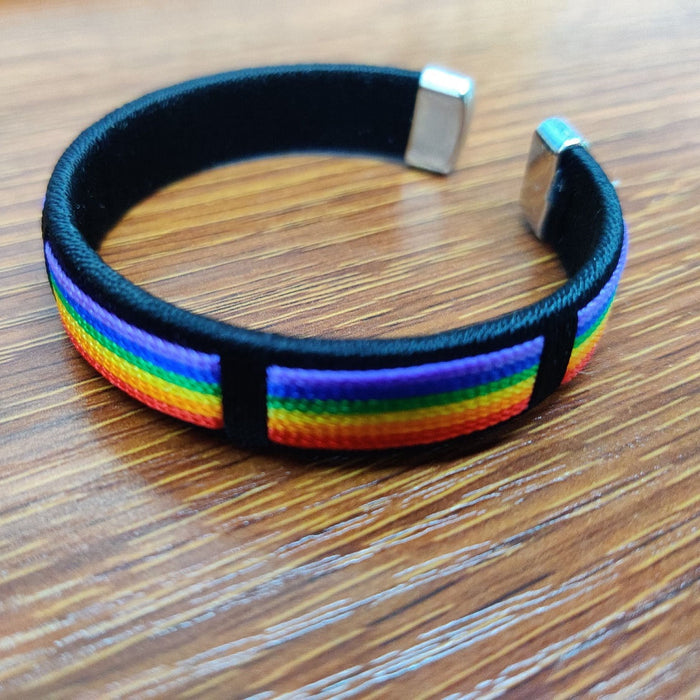 LGBT al por mayor LGBT GAY GAY Sex -Color Line Weaving Rainbow Bracelet JDC -BT -Guangg002