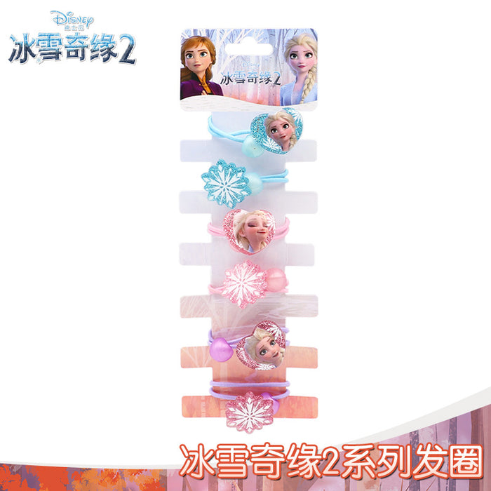Wholesale Hair Clips Polyester Acrylic Cartoon Animation Princess Child Hair Scrunchies 6pcs JDC-HC-KLWH001