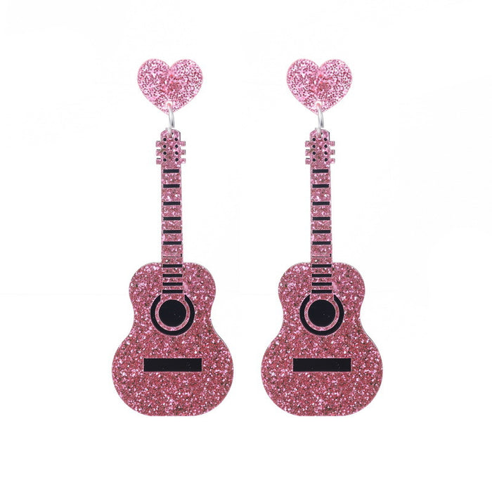 Jewelry WholesaleWholesale guitar acrylic earrings JDC-ES-XUEP001 Earrings 雪帕 %variant_option1% %variant_option2% %variant_option3%  Factory Price JoyasDeChina Joyas De China