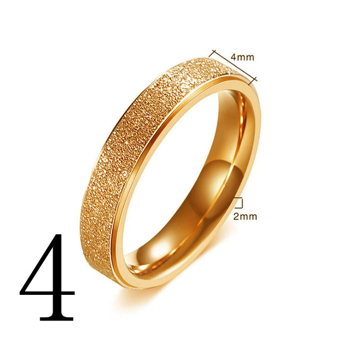 Wholesale Gold Titanium Steel Frosted Ring JDC-RS-ZhongQ004