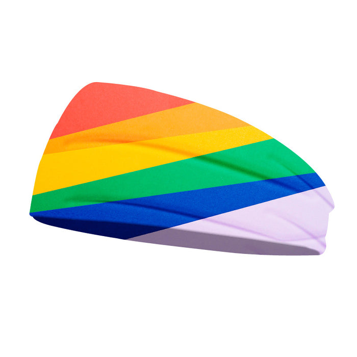 Diadema al por mayor poliéster spandex deportes colorido impreso arcoirbow jdc-hd-kus001