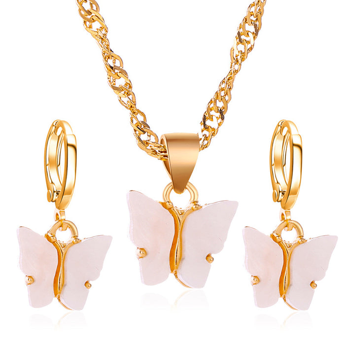 Jewelry WholesaleWholesale acrylic butterfly necklace earring set JDC-NE-D031 Necklaces 晴雯 %variant_option1% %variant_option2% %variant_option3%  Factory Price JoyasDeChina Joyas De China