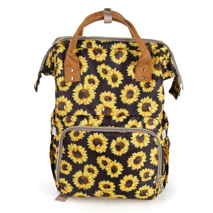 Wholesale Backpack Leopard Print Canvas Mommy Bag MOQ≥3 JDC-BP-HMLD001