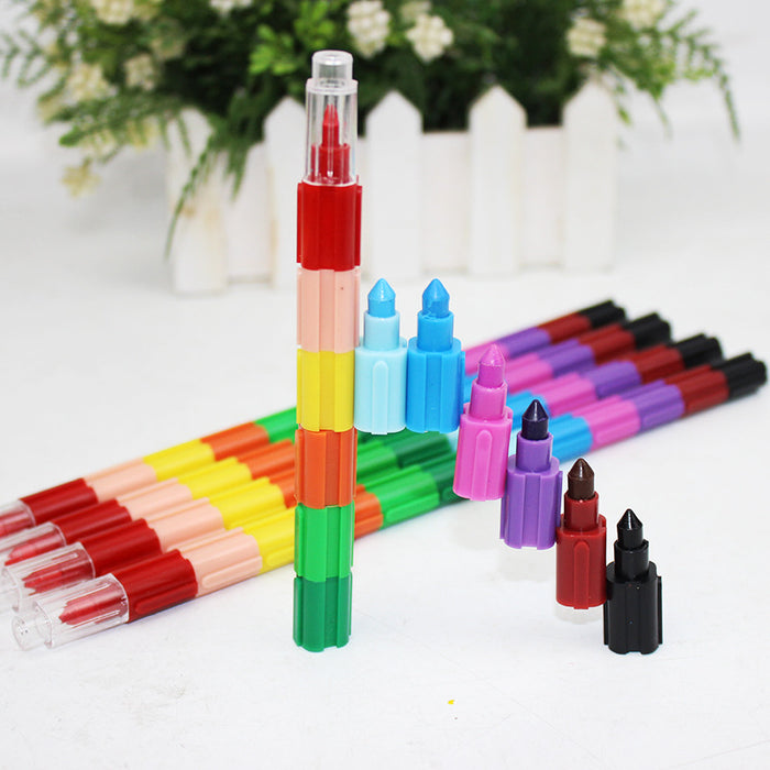 Wholesale crayons paraffin building blocks coloring crayons MOQ≥2 JDC-CY-lixue001
