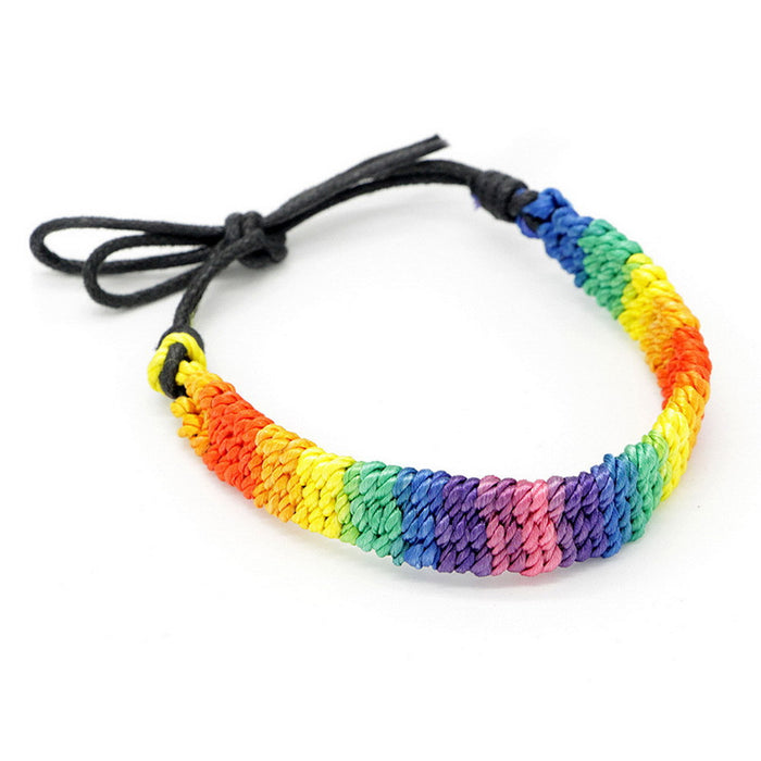 Wholesale LGBT Comrades Samey Bracelet Six Rainbow Handmade Manual Weaving JDC-BT-GuangG001