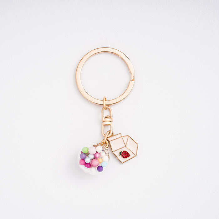 Wholesale cartoon girly heart keychain cute keyring ring JDC-KC-HHui005